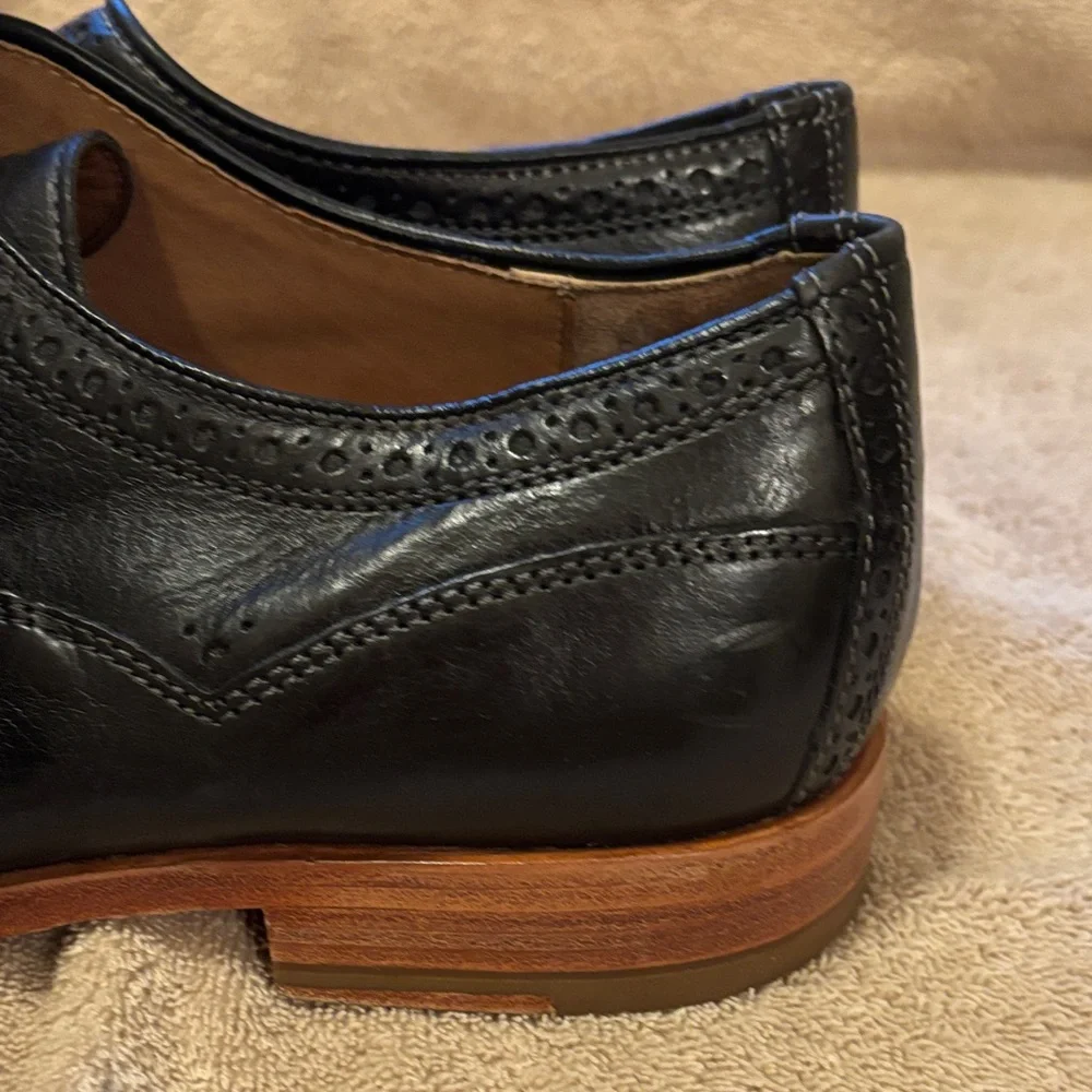 Johnston & Murphy Richland Men's Black Leather Shoes - size M11.5 - Picture 5 of 13